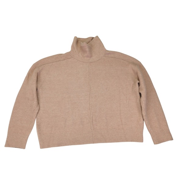Banana Republic Womens XL Beige Merino Wool Blend Turtleneck Sweater 657990 Sand - Picture 1 of 8